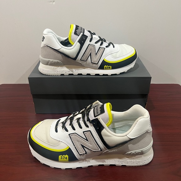 New Balance 574, U574TE2, White, Black & Green - Picture 7 of 14
